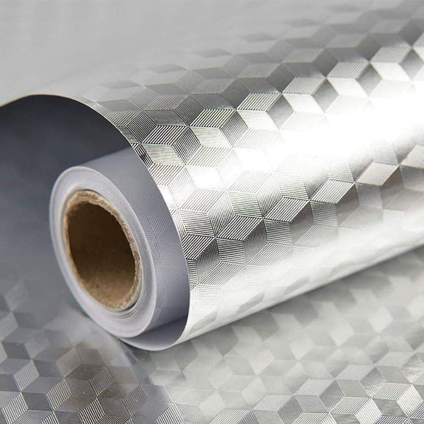 Autocolant de Bucatarie,  Rezistent la Temperaturi Ridicate, din PVC, 30 x 100 cm, argintiu