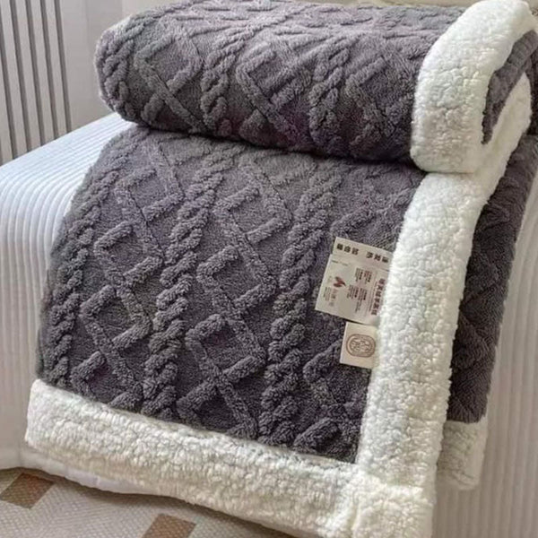 Pătură Groasă Cocolino Dublă cu Blăniță, Super Soft, Tricotaj Premium, 200x230 cm