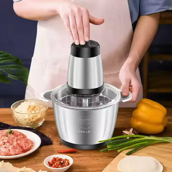 Tocator Electric Multifunctional pentru Carne, Fructe si Legume, Bol Din Inox, Capacitate 5L